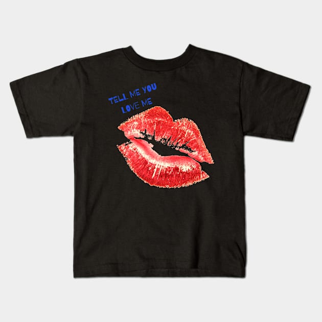 Big Fat Kiss Kids T-Shirt by whantz1165